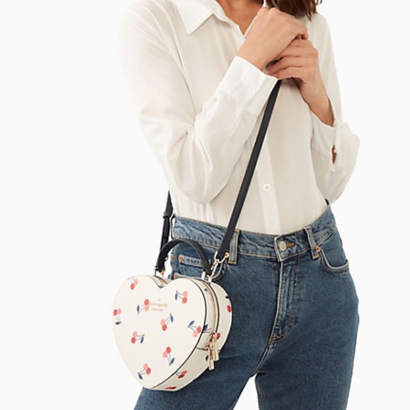 Kate Spade Love Shack Cherry Heart Crossbody Cream Multi - Picture 2 of 16
